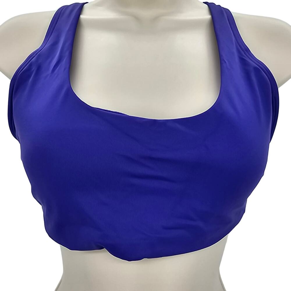 Andie Swim Womans size S The Caledonia Bikini Top in Lapis/Blue Crisscross NEW